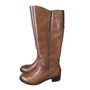Franco Sarto Christina Brown Leather Boots Size 6.5